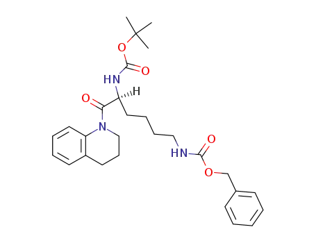 Carbamic acid,
[1-[(3,4-dihydro-1(2H)-quinolinyl)carbonyl]-5-[[(phenylmethoxy)carbonyl]
amino]pentyl]-, 1,1-dimethylethyl ester, (S)-