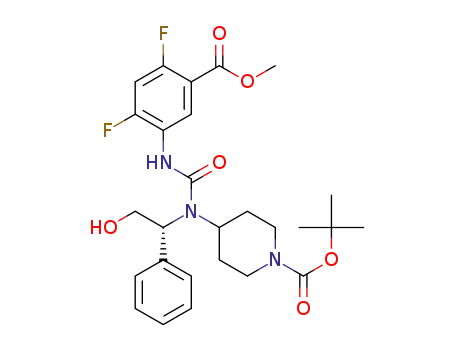 (R)-tert-butyl 4-(3-(2,4-difluoro-5-(methoxycarbonyl)phenyl)-1-(2-hydroxy-1-phenylethyl)ureido)piperidine-1-carboxylate