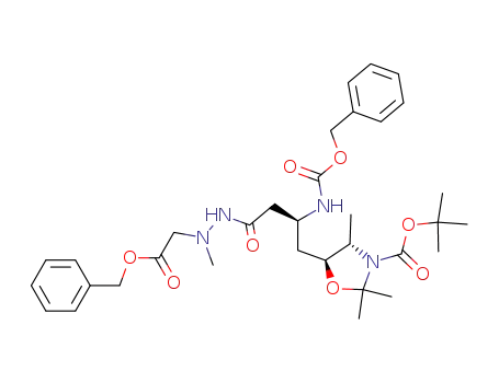(4S,5S)-5-[(S)-2-Benzyloxycarbonylamino-3-(N'-benzyloxycarbonylmethyl-N'-methyl-hydrazinocarbonyl)-propyl]-2,2,4-trimethyl-oxazolidine-3-carboxylic acid tert-butyl ester