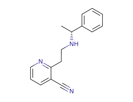 Molecular Structure of 132898-84-1 (2-[2-((R)-1-Phenyl-ethylamino)-ethyl]-nicotinonitrile)