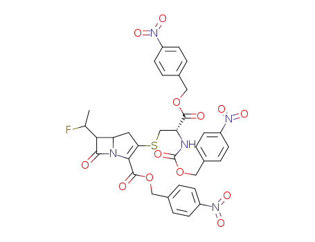 p-Nitrobenzyl (5RS,6RS)-6-<(RS)-1-Fluoroethyl>-3-<(2S)-2-p-nitrobenzyloxycarbonyl-2-p-nitrobenzyloxycarbonylamino>ethylthio-7-oxo-1-azabicyclo<3.2.0>hept-2-ene-2-carboxylate