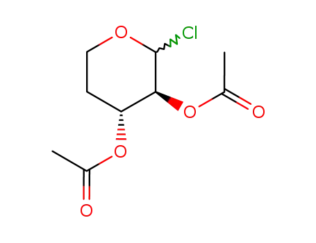 Molecular Structure of 87990-00-9 (Acetic acid (3S,4R)-4-acetoxy-2-chloro-tetrahydro-pyran-3-yl ester)