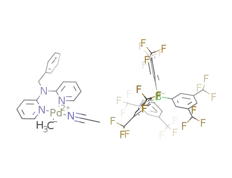 [Pd<sup>(II)</sup>Me{2,2′-dipyridyl-N-benzylamine}(acetonitrile)]<sup>+</sup>[B(3,5-bis(trifluoromethyl)phenyl)<sub>4</sub>]<sup>-</sup>