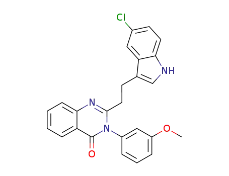 Molecular Structure of 133040-74-1 (4(3H)-Quinazolinone,
2-[2-(5-chloro-1H-indol-3-yl)ethyl]-3-(3-methoxyphenyl)-)