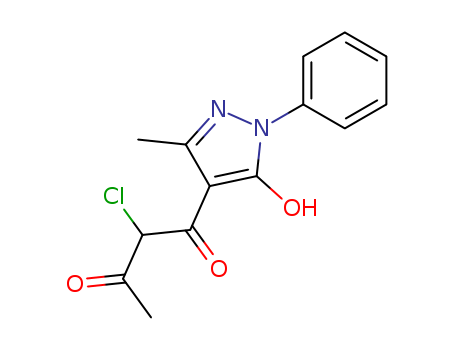 1,3-Butanedione, 2-chloro-1-(5-hydroxy-3-methyl-1-phenyl-1H-pyrazol-4-yl)- cas  87100-95-6