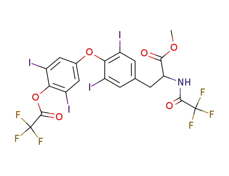 Molecular Structure of 14000-22-7 (3-{4-[3,5-Diiodo-4-(2,2,2-trifluoro-acetoxy)-phenoxy]-3,5-diiodo-phenyl}-2-(2,2,2-trifluoro-acetylamino)-propionic acid methyl ester)