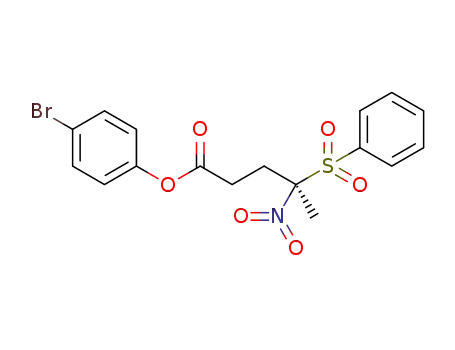 Molecular Structure of 1620141-47-0 ((R)-4-bromophenyl 4-nitro-4-(phenylsulfonyl)pentanoate)