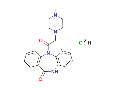 6H-Pyrido[2,3-b][1,4]benzodiazepin-6-one,5,11-dihydro-11-[2-(4-methyl-1-piperazinyl)acetyl]-, hydrochloride (1:2)