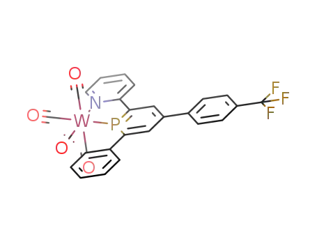 Molecular Structure of 1616765-12-8 (2-(2-pyridyl)-4-phenyl-6-(4-trifluoromethylphenyl)phosphinine-P,N-tungsten tetracarbonyl)