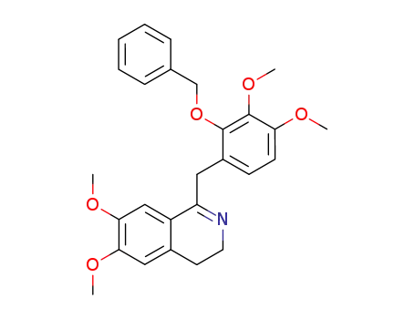 Molecular Structure of 79659-45-3 (1-(2-Benzyloxy-3,4-dimethoxy-benzyl)-6,7-dimethoxy-3,4-dihydro-isoquinoline)