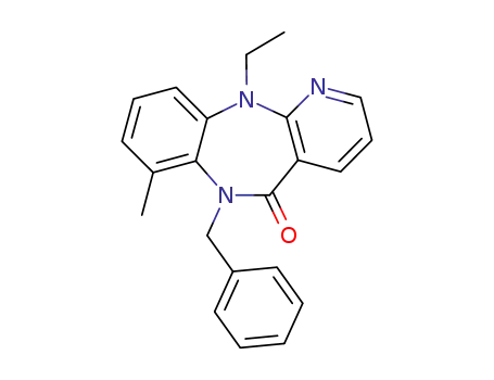 Molecular Structure of 133626-66-1 (6-benzyl-11-ethyl-7-methyl-6,11-dihydro-5H-pyrido[2,3-b][1,5]benzodiazepin-5-one)