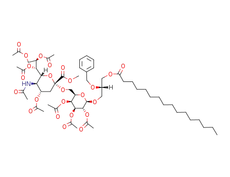 (S)-2-O-benzyl-3-O-hexadecanoyl-1-O-<6-O-(methyl 5-acetamido-4,7,8,9-tetra-O-acetyl-3,5-dideoxy-D-gylcero-D-galacto-2-nonulopyranosylonate)-2,3,4-tri-O-acetyl-D-galactopyranosyl>glycerol