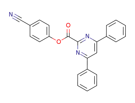 Molecular Structure of 106307-62-4 (2-Pyrimidinecarboxylic acid, 4,6-diphenyl-, 4-cyanophenyl ester)