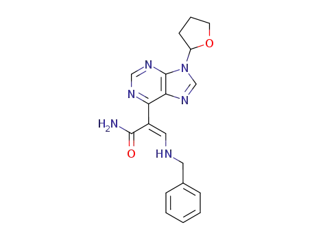 (Z)-α-(N-benzylaminomethylene)-9-(tetrahydrofuran-2-yl)-9H-purine-6-acetamide