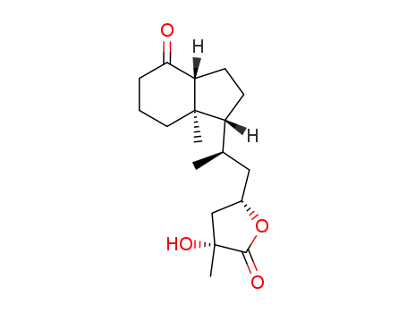 Molecular Structure of 95667-89-3 ((3R,5S)-3-Hydroxy-3-methyl-5-[(R)-2-((1R,3aR,7aR)-7a-methyl-4-oxo-octahydro-inden-1-yl)-propyl]-dihydro-furan-2-one)