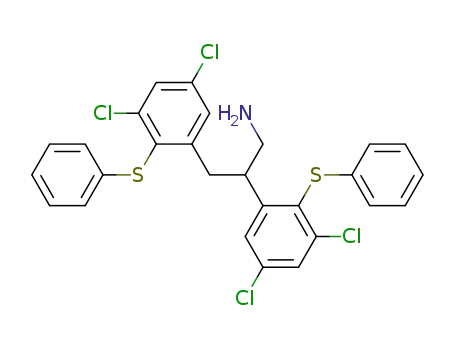 Molecular Structure of 79332-40-4 (2,3-Bis(3,5-dichloro-2-(phenylthio)phenyl)propylamine)
