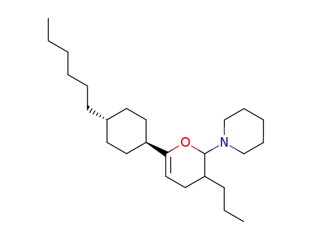 Molecular Structure of 94516-33-3 (Piperidine, 1-[6-(4-hexylcyclohexyl)-3,4-dihydro-3-propyl-2H-pyran-2-yl]-)