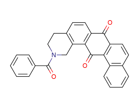 Molecular Structure of 133620-00-5 (N-Benzoyl-1,2,3,4-tetrahydrophenanthro<2.3-h>isoquinoline-7,14-dione)