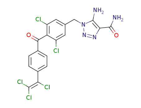 Molecular Structure of 135340-70-4 (5-Amino-1-[3,5-dichloro-4-(4-trichlorovinyl-benzoyl)-benzyl]-1H-[1,2,3]triazole-4-carboxylic acid amide)