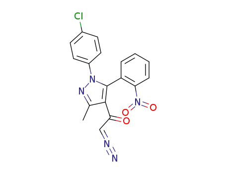 Molecular Structure of 106148-02-1 (Ethanone,
1-[1-(4-chlorophenyl)-3-methyl-5-(2-nitrophenyl)-1H-pyrazol-4-yl]-2-diaz
o-)