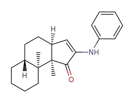 Molecular Structure of 120174-15-4 ((3aα,5aβ,9aα,9bα)-3a,4,5,5a,6,7,8,9,9a-decahydro-9a,9b-dimethyl-2-(phenylamino)-1H-benz<e>inden-1-one)