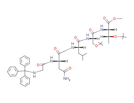 Molecular Structure of 75189-59-2 (triphenylmethylglycyl-asparaginyl-leucyl-O-tert-butylseryl-O-tert-butylthreonine methyl ester)