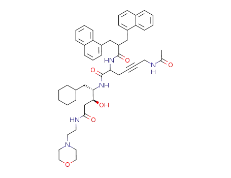 6-Acetylamino-2-(3-naphthalen-1-yl-2-naphthalen-1-ylmethyl-propionylamino)-hex-4-ynoic acid [(1S,2S)-1-cyclohexylmethyl-2-hydroxy-3-(2-morpholin-4-yl-ethylcarbamoyl)-propyl]-amide