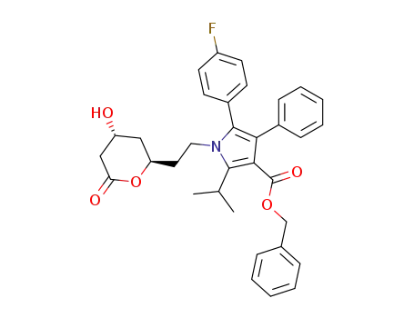 5-(4-Fluoro-phenyl)-1-[2-((2R,4R)-4-hydroxy-6-oxo-tetrahydro-pyran-2-yl)-ethyl]-2-isopropyl-4-phenyl-1H-pyrrole-3-carboxylic acid benzyl ester