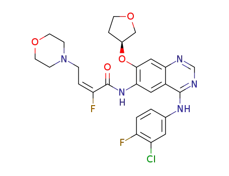 Molecular Structure of 1420404-12-1 ((E)-(S)-N-(4-((3-chloro-4-fluorophenyl)amino)-7-((tetrahydrofuran-3-yl)oxy)quinazolin-6-yl)-2-fluoro-4-morpholinobut-2-enamide)