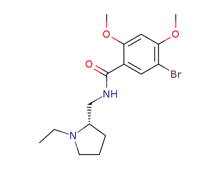Molecular Structure of 96901-78-9 ((-)-(S)-5-bromo-N-<(1-ethyl-2-pyrrolidinyl)methyl>-2,4-dimethoxybenzamide)