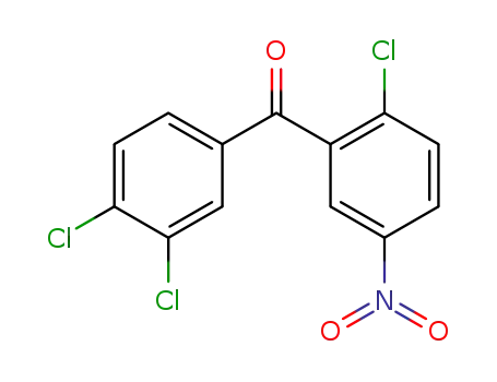 Molecular Structure of 113456-95-4 (Methanone, (2-chloro-5-nitrophenyl)(3,4-dichlorophenyl)-)