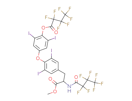 Molecular Structure of 63238-74-4 (2,2,3,3,4,4,4-Heptafluoro-butyric acid 4-{4-[2-(2,2,3,3,4,4,4-heptafluoro-butyrylamino)-2-methoxycarbonyl-ethyl]-2,6-diiodo-phenoxy}-2,6-diiodo-phenyl ester)