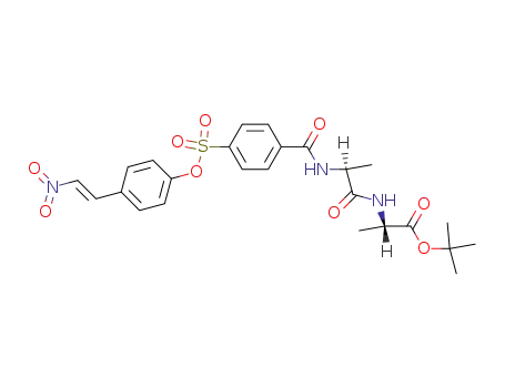 Molecular Structure of 134360-45-5 (4-<<<4-(trans-2-nitroethenyl)phenyl>oxy>sulfonyl>benzoyl-L-alanyl-L-alanine tert-butyl ester)