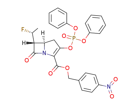 (5R,6R)-3-(Diphenoxy-phosphoryloxy)-6-((R)-1-fluoro-ethyl)-7-oxo-1-aza-bicyclo[3.2.0]hept-2-ene-2-carboxylic acid 4-nitro-benzyl ester