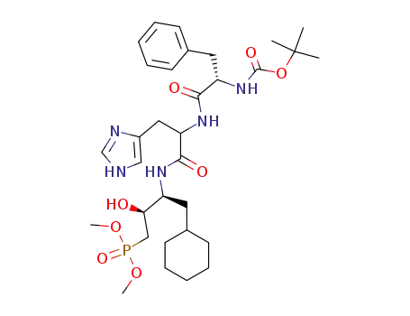 {(2S,3S)-3-[2-((S)-2-tert-Butoxycarbonylamino-3-phenyl-propionylamino)-3-(1H-imidazol-4-yl)-propionylamino]-4-cyclohexyl-2-hydroxy-butyl}-phosphonic acid dimethyl ester