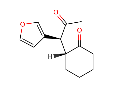 Molecular Structure of 124070-91-3 ((2S)-2-[(1R)-1-(furan-3-yl)-2-oxopropyl]cyclohexanone)