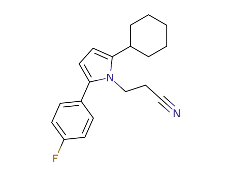 Molecular Structure of 123184-41-8 (3-[2-Cyclohexyl-5-(4-fluoro-phenyl)-pyrrol-1-yl]-propionitrile)