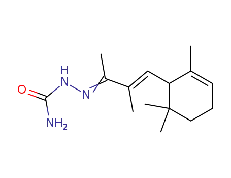 Molecular Structure of 1028-07-5 ((+/-)-3-methyl-4<i>t</i>-(2,6,6-trimethyl-cyclohex-2-enyl)-but-3-en-2-one semicarbazone)