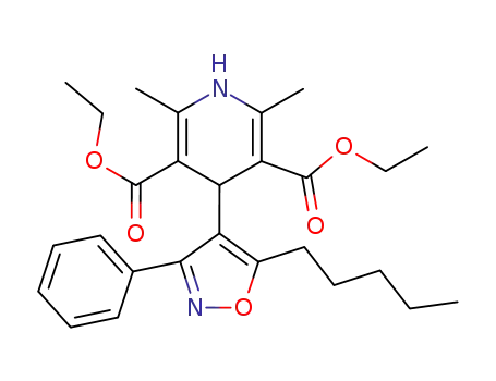 2,6-Dimethyl-4-(5-pentyl-3-phenyl-isoxazol-4-yl)-1,4-dihydro-pyridine-3,5-dicarboxylic acid diethyl ester
