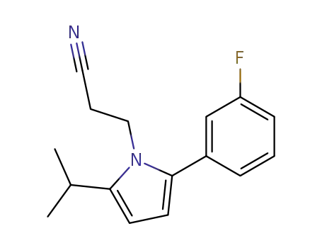 Molecular Structure of 125333-93-9 (3-[2-(3-Fluoro-phenyl)-5-isopropyl-pyrrol-1-yl]-propionitrile)