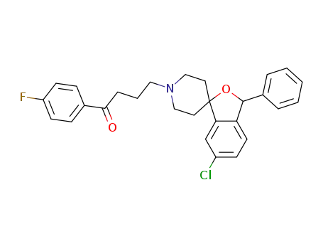 Molecular Structure of 68381-85-1 (4-(6-chloro-3-phenyl-3<i>H</i>-spiro[isobenzofuran-1,4'-piperidine]-1'-yl)-1-(4-fluoro-phenyl)-butan-1-one)