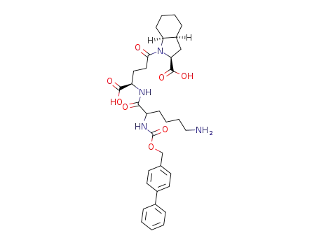 (2S,3aS,7aS)-1-{(R)-4-[6-Amino-2-(biphenyl-4-ylmethoxycarbonylamino)-hexanoylamino]-4-carboxy-butyryl}-octahydro-indole-2-carboxylic acid