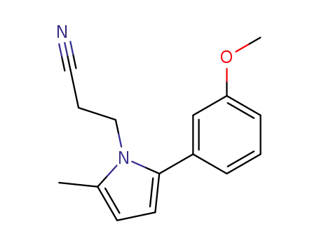 Molecular Structure of 123184-30-5 (3-[2-(3-Methoxy-phenyl)-5-methyl-pyrrol-1-yl]-propionitrile)