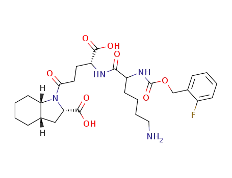 Molecular Structure of 116587-39-4 ((2S,3aS,7aS)-1-<N<sup>2</sup>-(2-fluorobenzyloxycarbonyl)-L-lysyl-γ-D-glutamyl>octahydro-1H-indole-2-carboxylic acid)