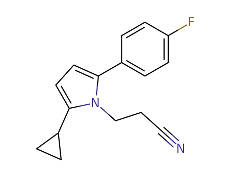 Molecular Structure of 123184-39-4 (3-[2-Cyclopropyl-5-(4-fluoro-phenyl)-pyrrol-1-yl]-propionitrile)
