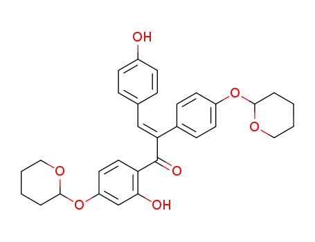 2-Propen-1-one,
3-(4-hydroxyphenyl)-1-[2-hydroxy-4-[(tetrahydro-2H-pyran-2-yl)oxy]phen
yl]-2-[4-[(tetrahydro-2H-pyran-2-yl)oxy]phenyl]-