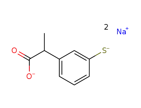 Molecular Structure of 123964-03-4 (disodium 2-(3-mercaptophenyl)propionate)