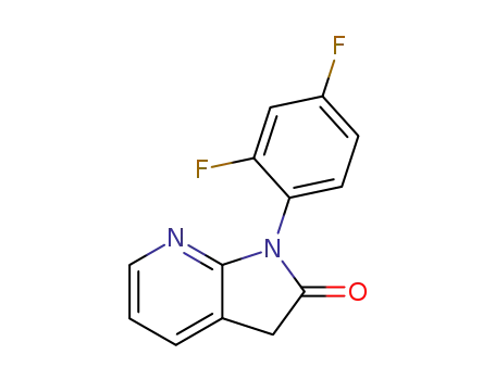 Molecular Structure of 127555-83-3 (1-(2,4-Difluoro-phenyl)-1,3-dihydro-pyrrolo[2,3-b]pyridin-2-one)