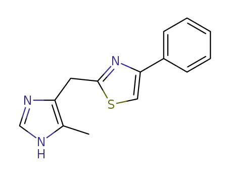 Molecular Structure of 124583-51-3 (4-phenyl-2-<<4(5)-methyl-5(4)-imidazolyl>methyl>thiazole)
