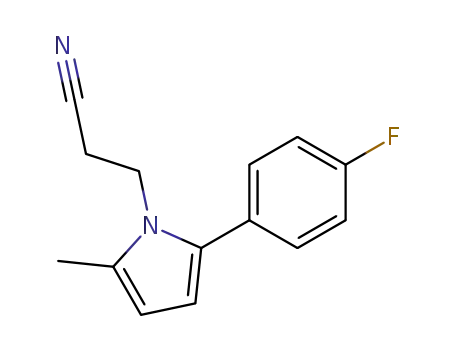 Molecular Structure of 123184-24-7 (3-[2-(4-Fluoro-phenyl)-5-methyl-pyrrol-1-yl]-propionitrile)